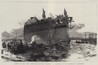 Launch of the New Armour-Plated Ship Rodney at Chatham by the Duchess of Edinburgh